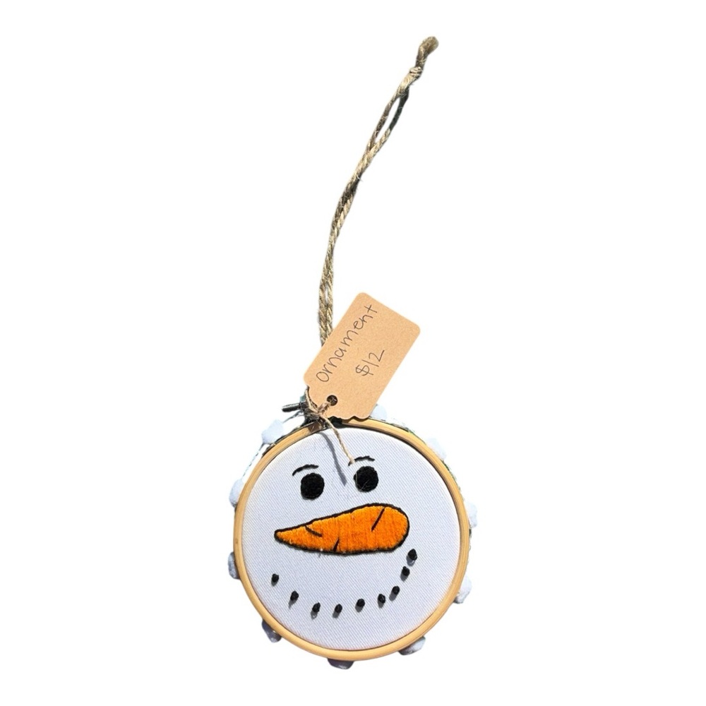 Snowman Embroidered Ornament